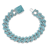 Iced Out Rhinestone Cuban Link Bracelet Hip Hop Rapper Jewelry