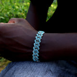 Iced Out Rhinestone Cuban Link Bracelet Hip Hop Rapper Jewelry