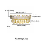 Hip Hop CZ Stones Teeth Grillz Caps Iced Out Micro Pave Top&Bottom