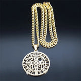 Hip Hop Catholic St. Benedict Pendant Necklace Stainless Steel
