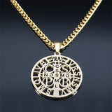 Hip Hop Catholic St. Benedict Pendant Necklace Stainless Steel