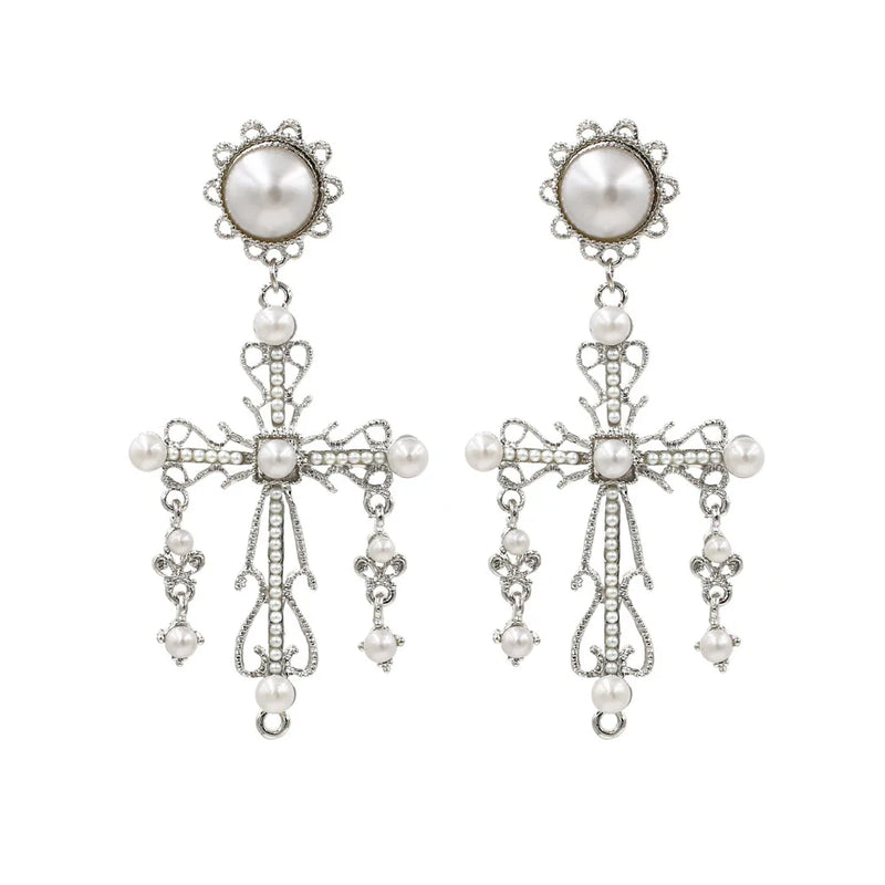 Hip Hop Christmas Jewelry Cross Stud Earrings for Women