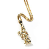 Hip Hop Owl Grim Reaper Pendant Necklace
