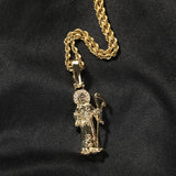 Hip Hop Owl Grim Reaper Pendant Necklace