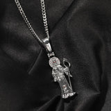 Hip Hop Owl Grim Reaper Pendant Necklace