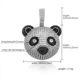 Hip Hop Panda Pendant Necklace Bling Iced Out CZ Stone Jewelry Gift