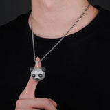 Hip Hop Panda Pendant Necklace Bling Iced Out CZ Stone Jewelry Gift