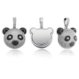 Hip Hop Panda Pendant Necklace Bling Iced Out CZ Stone Jewelry Gift