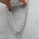 Hip Hop C Shape Necklaces Night Club Hyperbole Thick Chain Short Choker