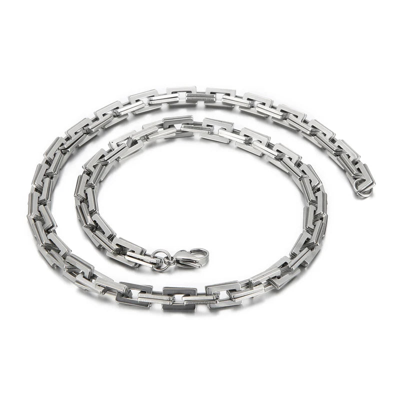 Hip Hop Blade Chain Necklace Stainless Steel Single Layer Link Choker