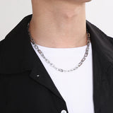 Hip Hop Blade Chain Necklace Stainless Steel Single Layer Link Choker