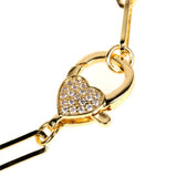 Hip Hop Copper Charm Bracelet with Zirconia Heart Lock