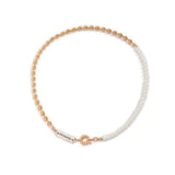 Hip Hop Retro Spring Buckle Necklace Beaded Pearl Metal Ball Men's Jewelry