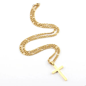 Hip Hop Cross Pendant Necklace Men Women 316L Stainless Steel Christian Choker