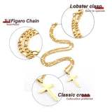 Hip Hop Cross Pendant Necklace Men Women 316L Stainless Steel Christian Choker