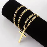 Hip Hop Cross Pendant Necklace Men Women 316L Stainless Steel Christian Choker