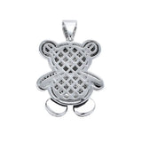 Hip Hop Crystal Teddy Bear Pendant Necklace Iced Out Bling Panda Pendant Jewelry