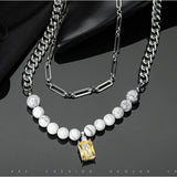 Cuban Chain Yellow Zircon Pendant Necklace Men