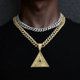 Cuban Link Evil Eye Pendant Necklace Bling Choker Chains for Men