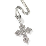 Hip Hop Cross Pendant CZ Chain Necklace for Men