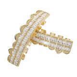 Hip Hop Cubic Zircon Grillz 8-Tooth Shiny Top Bottom Dental Grills