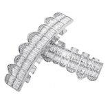 Hip Hop Cubic Zircon Grillz 8-Tooth Shiny Top Bottom Dental Grills