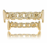 Hip Hop CZ Teeth Grillz Hollow Out Shiny Grills Dental Punk Caps
