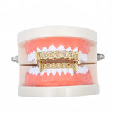 Hip Hop CZ Teeth Grillz Hollow Out Shiny Grills Dental Punk Caps