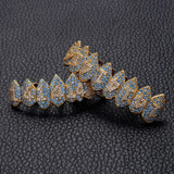Hip Hop Zircon Teeth Grillz Top & Bottom Grills Dental Mouth Punk Caps