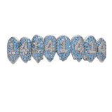 Hip Hop Zircon Teeth Grillz Top & Bottom Grills Dental Mouth Punk Caps