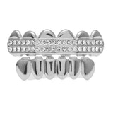 Hip Hop Cubic Zircon Teeth Grillz Top Bottom Grills Dental Mouth