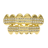 Hip Hop Cubic Zircon Teeth Grillz Top Bottom Grills Dental Mouth