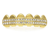 Hip Hop Cubic Zircon Teeth Grillz Top Bottom Grills Dental Mouth