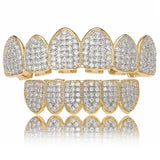 Hip Hop CZ Teeth Grillz Top Bottom Grills Punk Tooth Caps