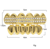 Hip Hop Cubic Zircon Teeth Grillz Top Bottom Grills Dental Mouth