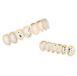 Hip Hop Cubic Zircon Teeth Grillz Top Bottom Grills Dental Mouth Punk Caps