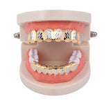Hip Hop Cubic Zircon Teeth Grillz Top Bottom Grills Dental Mouth Punk Caps