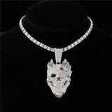 Hip Hop Exaggerate Face Pendant with Cuban Chain Iced Out