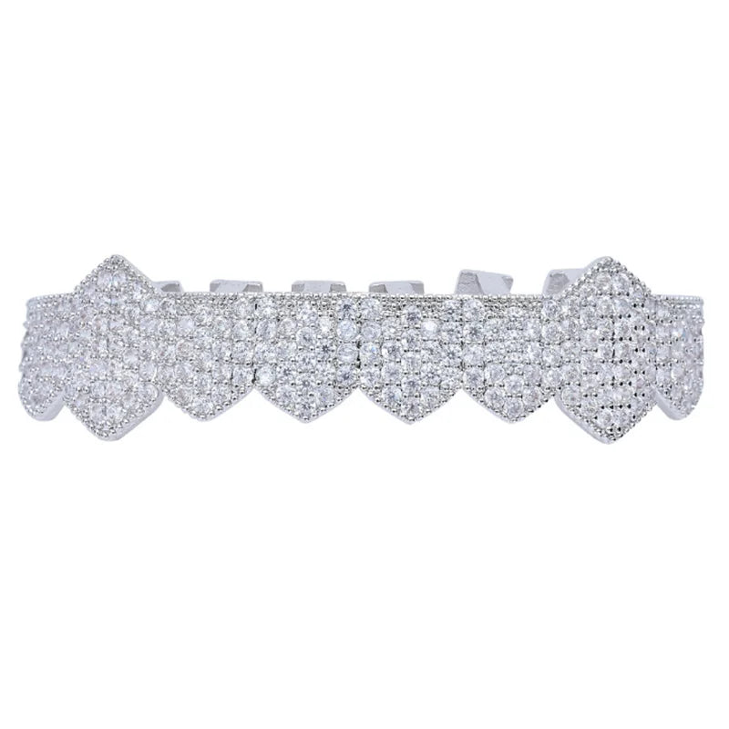 Hip Hop Fang Grillz Micro Pave Cubic Zircon Tooth Caps