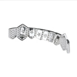 Hip Hop Fang Teeth Grillz Micro Pave Cubic Zircon Top Teeth Caps Mouth Grills