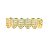 Hip Hop Fang Teeth Grillz Micro Pave Cubic Zircon Top Teeth Caps
