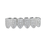 Hip Hop Fang Teeth Grillz Micro Pave Cubic Zircon Top Teeth Caps