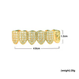 Hip Hop Fang Teeth Grillz Micro Pave Cubic Zircon Top Teeth Caps