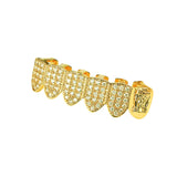 Hip Hop Fang Teeth Grillz Micro Pave Cubic Zircon Top Teeth Caps