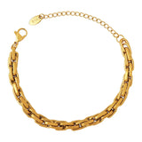 Hip-Hop Cuban Bracelet Women'S Thick Chain Stainless Steel Jewelry