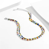 Colorful Rice Beads Beaded Necklace Boho Men Resin Necklace