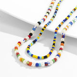 Colorful Rice Beads Beaded Necklace Boho Men Resin Necklace