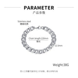 Hip-Hop Punk Titanium Steel Bracelet Cuban Link Chain Stainless Steel