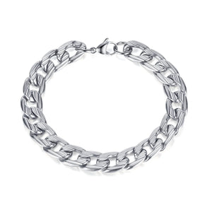 Hip-Hop Punk Titanium Steel Bracelet Cuban Link Chain Stainless Steel