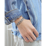 Hip-Hop Punk Titanium Steel Bracelet Cuban Link Chain Stainless Steel